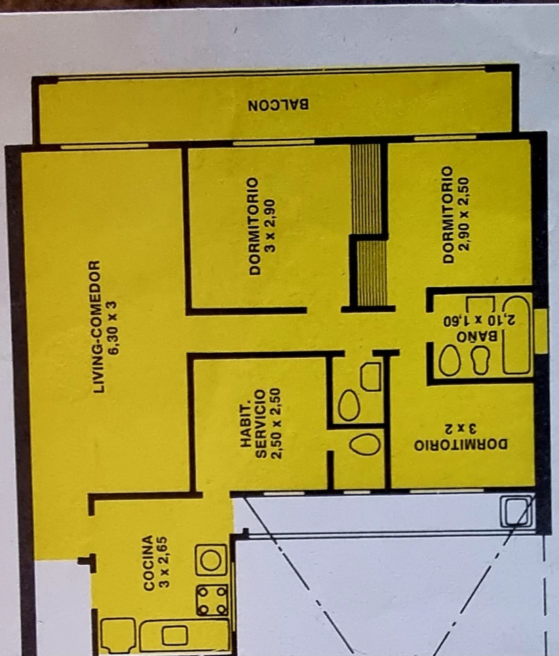 Venta  dpto 4 amb con habitacion de servicio sobre Av Rivadavia 6000, Caballito