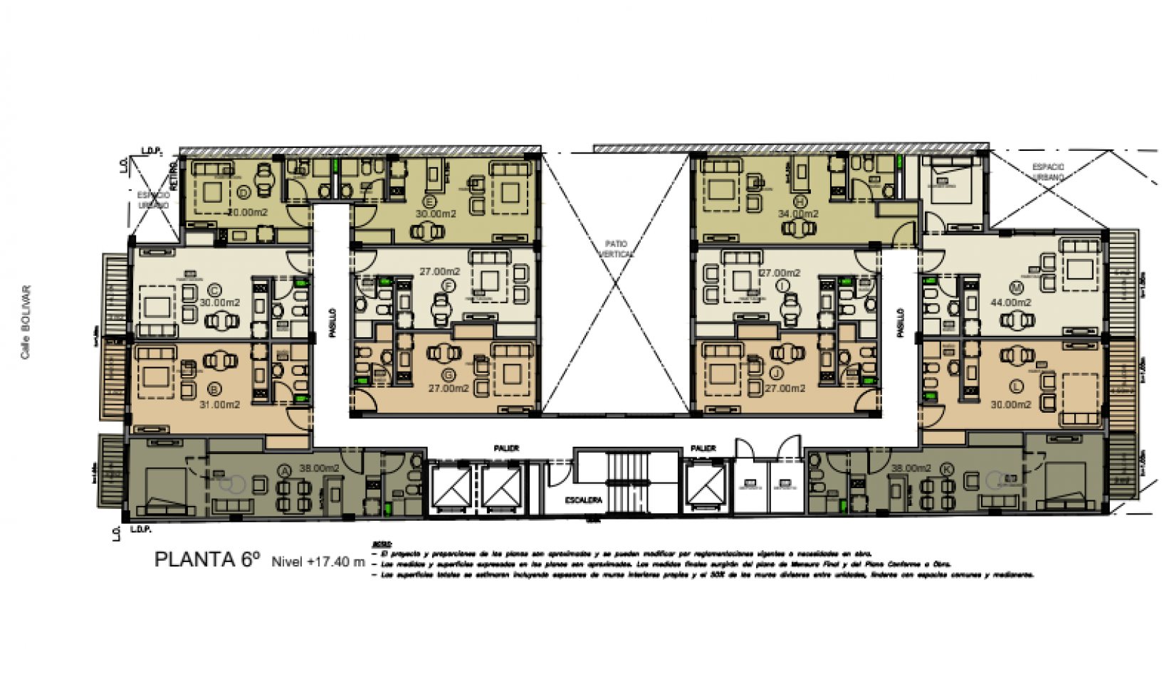 Monoambiente en Venta a Estrenar - Balcon - 6 "B" PASEO BOLIVAR