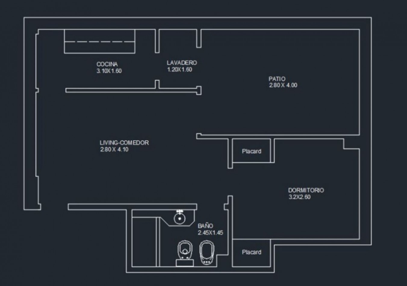 Venta departamento 2 ambientes con patio en Caballito