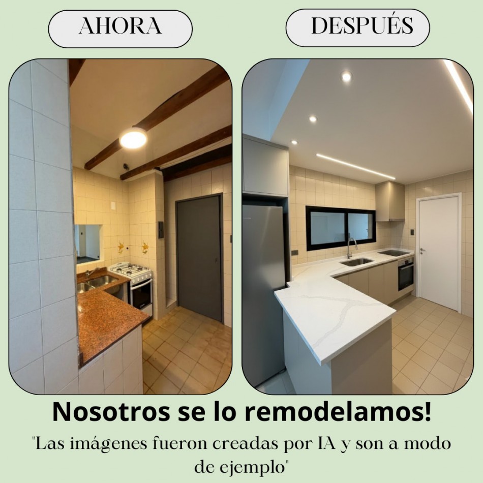 En venta Depto de 3 amb contrafrente en Las Cañitas