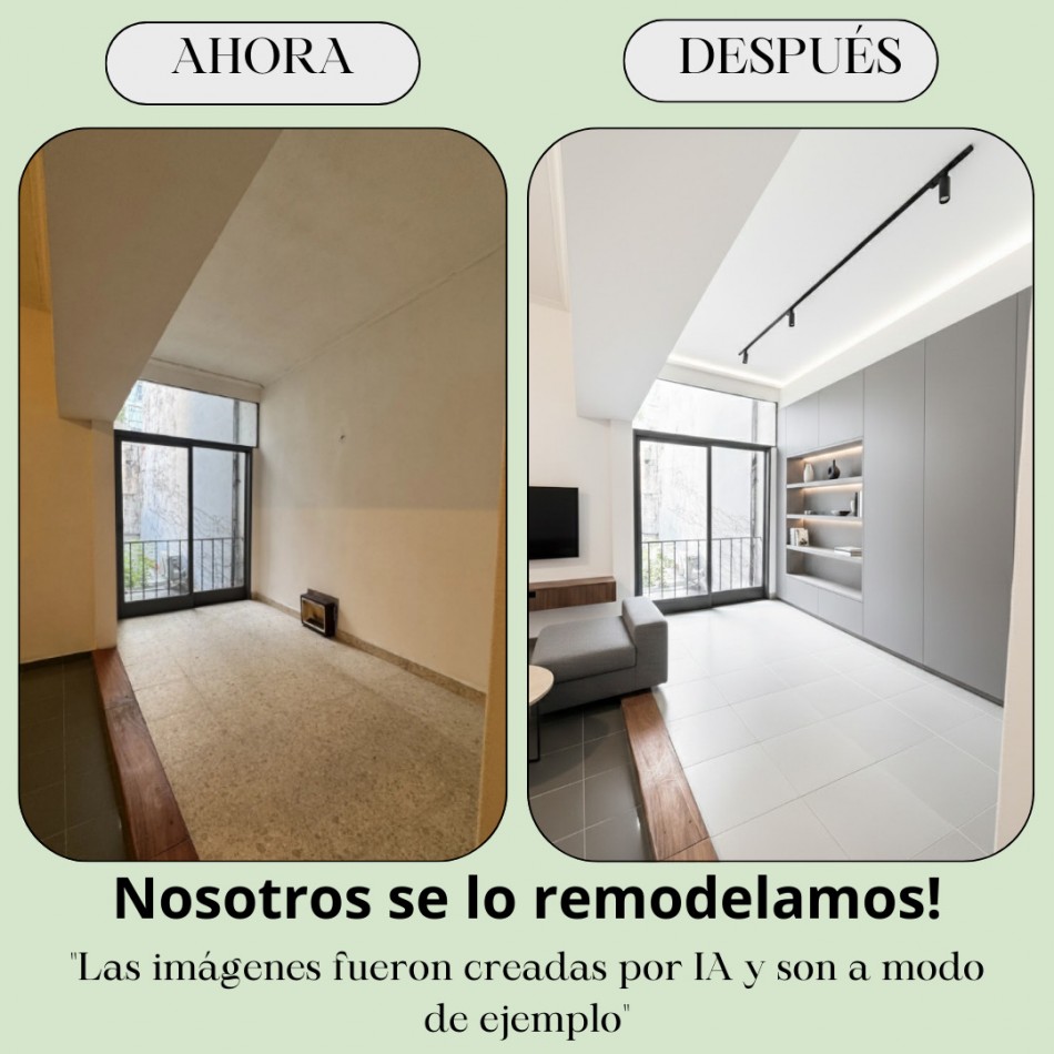 En venta Depto de 3 amb contrafrente en Las Cañitas