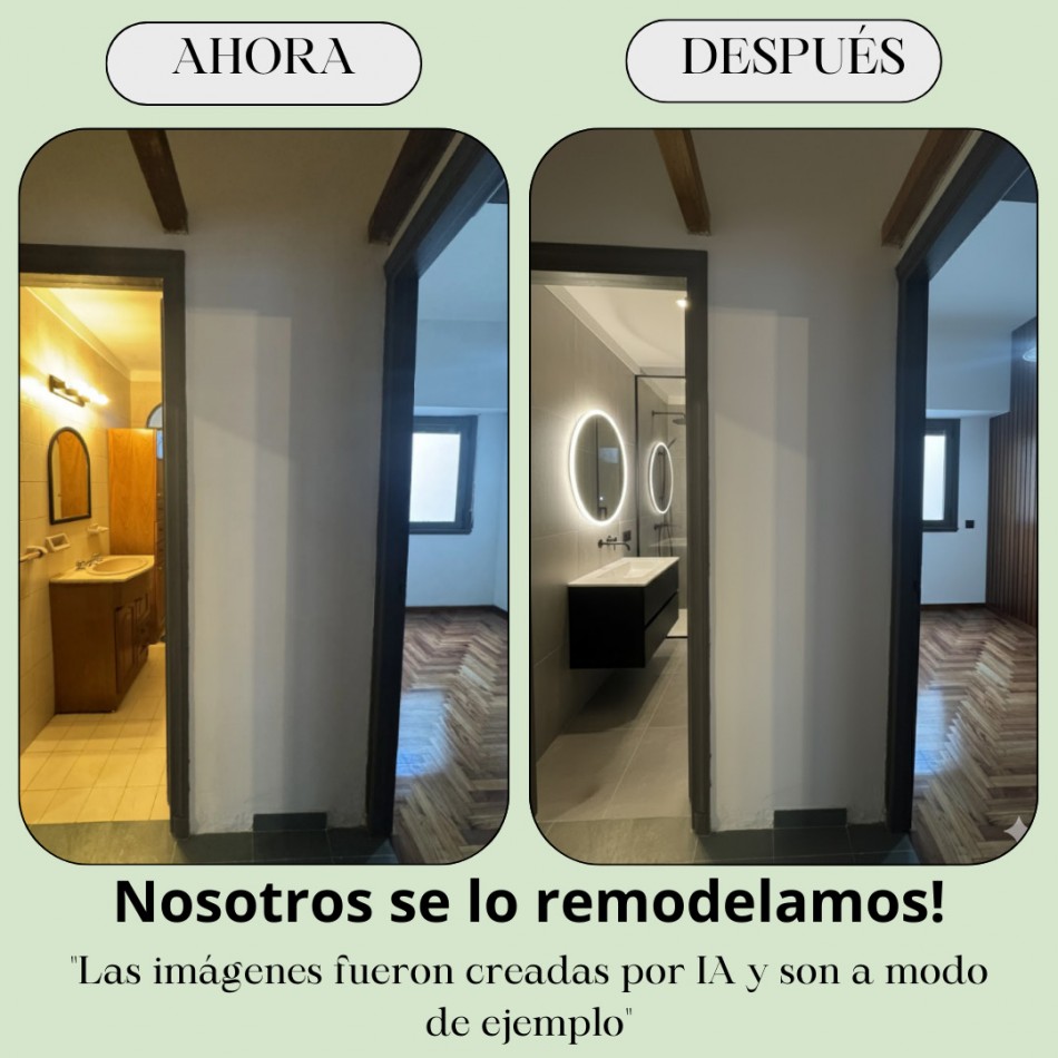 En venta Depto de 3 amb contrafrente en Las Cañitas