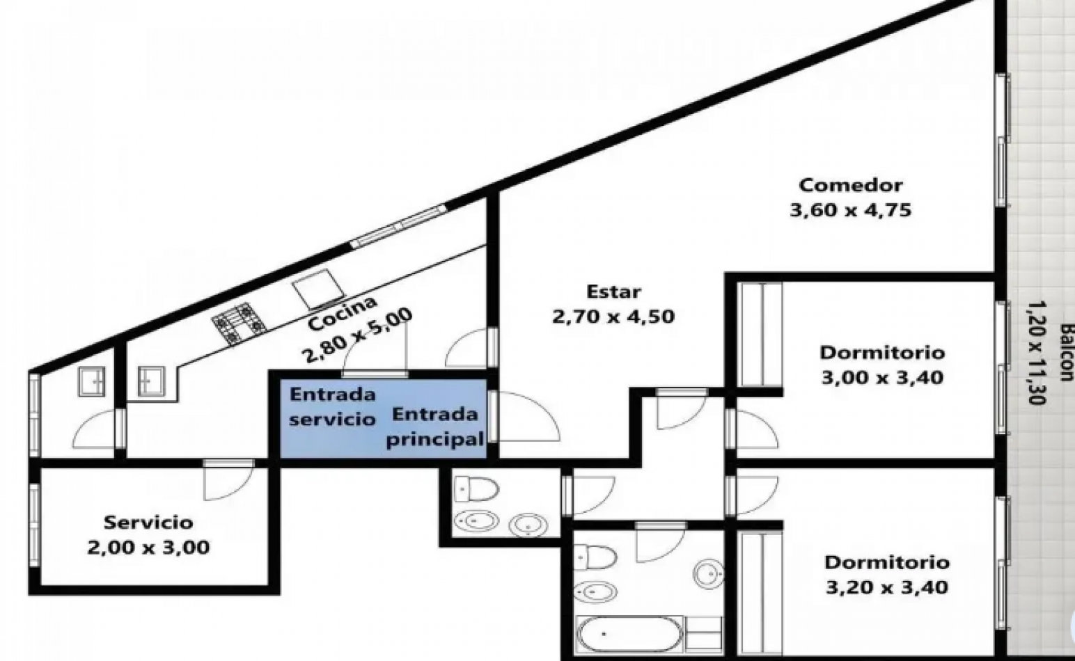 En Venta Depto de 4 amb  con dependencia  y cochera en caballito