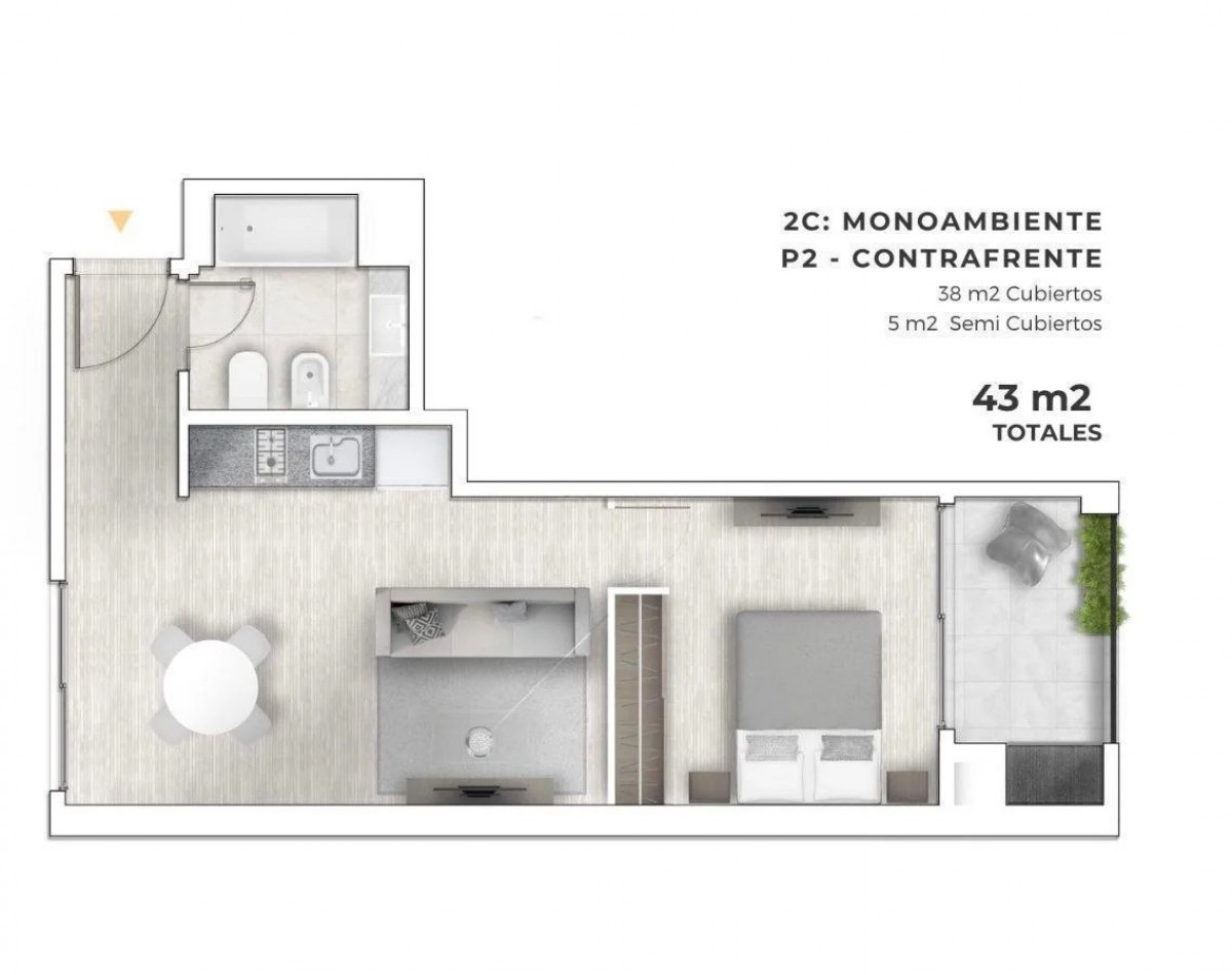 Increible Monoambiente a estrenar con balcon en T. Garcia 2900, Colegiales