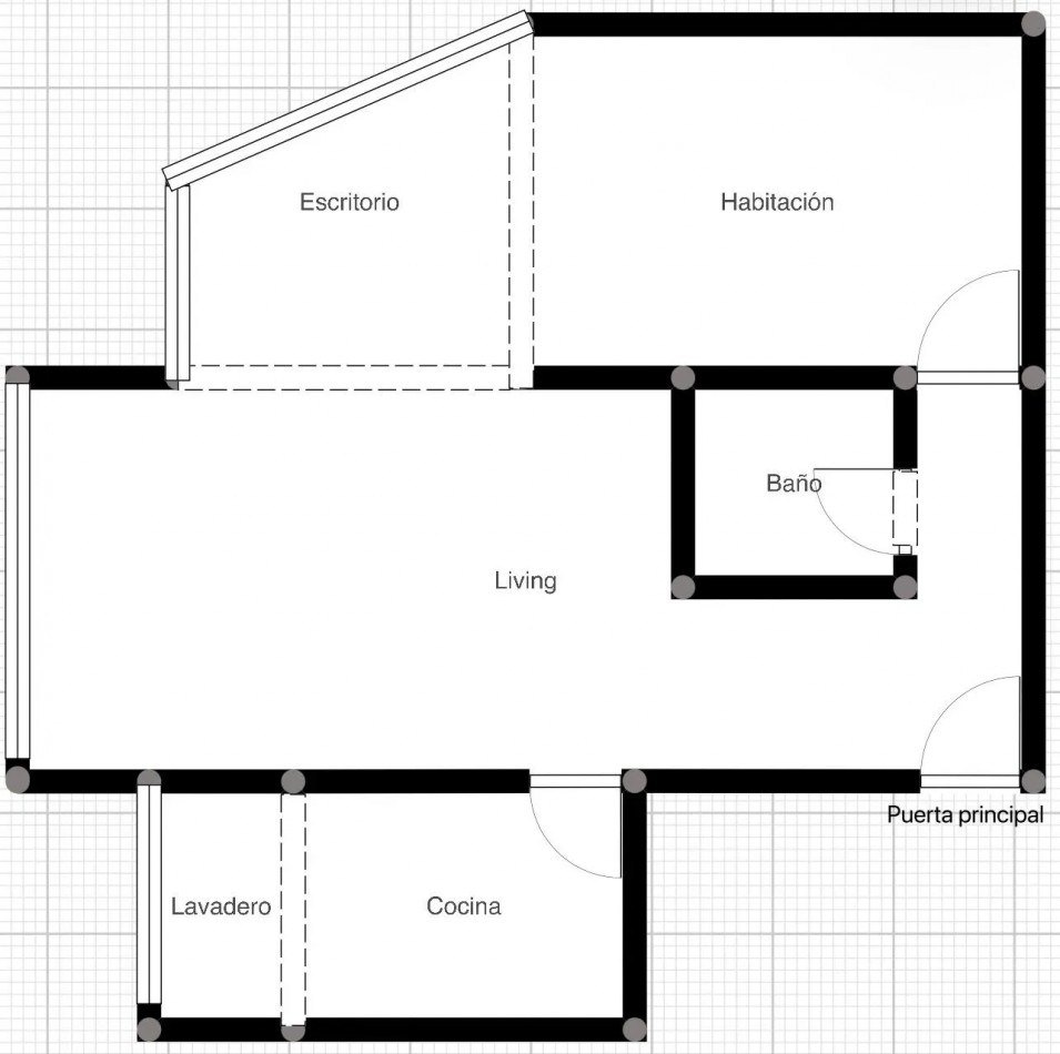 En Venta depto de 2 amb mas Escritorio en Palermo