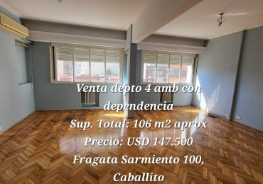 Venta departamento 4 amb con dependencia en Fragata Sarmiento 100, Caballito